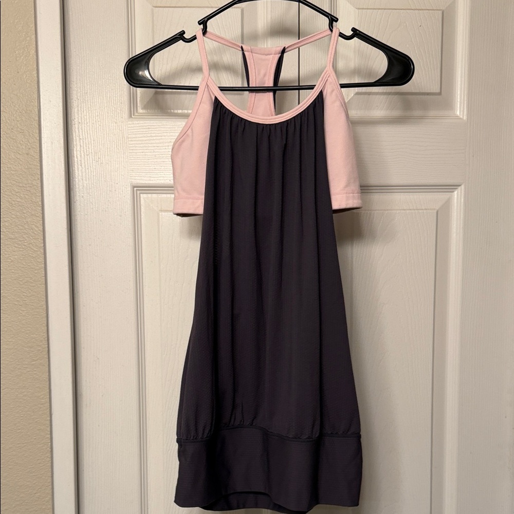 Lululemon Pink and Gray Strappy Tank